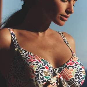 Haut de maillot de bain avec armatures - Imprimé tropico blanc