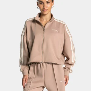 Club Cropped Zip Jacke "Beige"