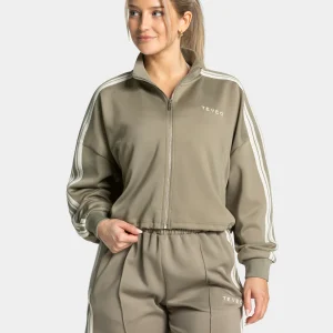 Club Cropped Zip Jacke "Khaki"