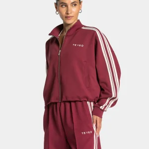 Club Cropped Zip Jacke "Weinrot"