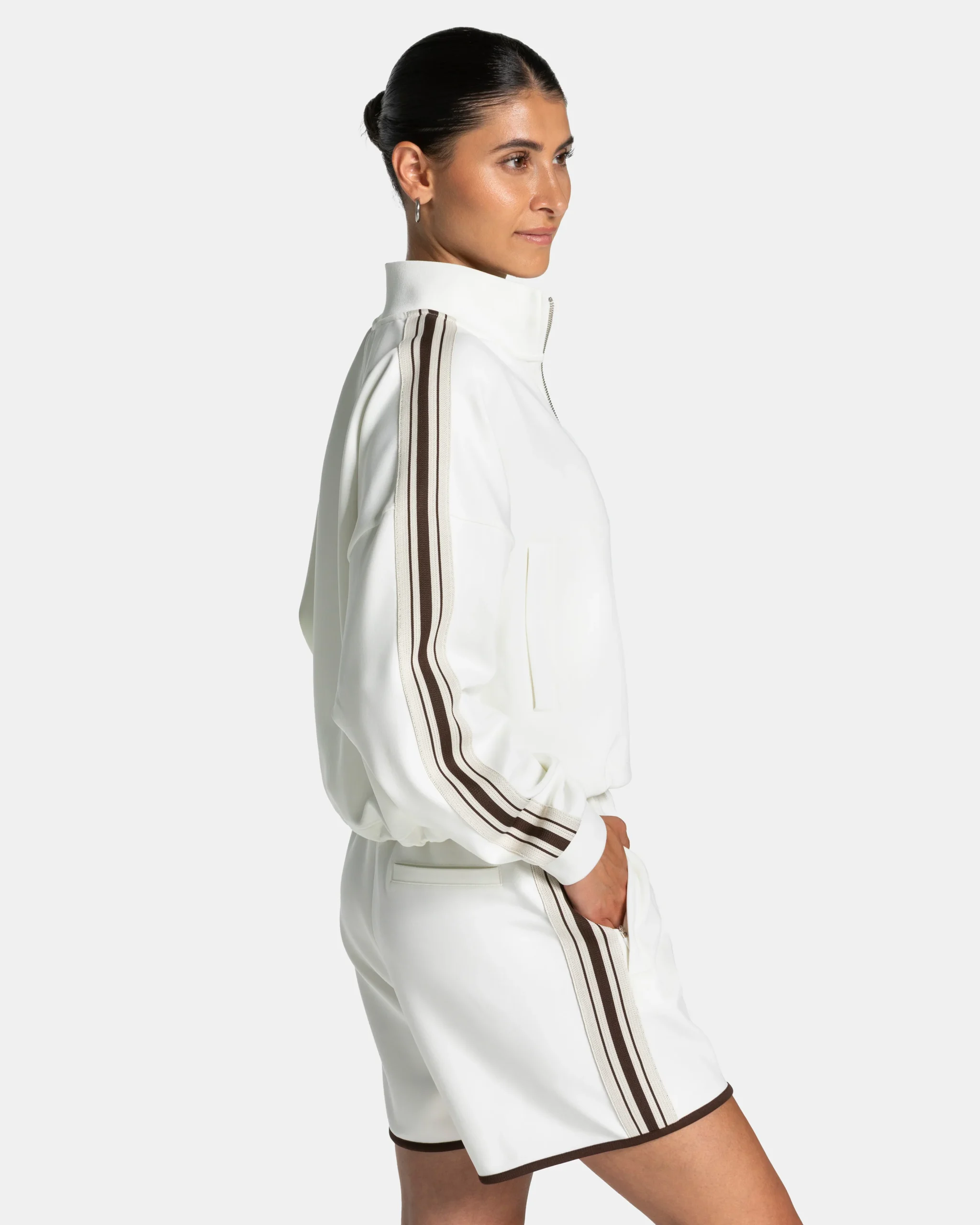 Club Cropped Zip Jacke "Off White" – Image 3