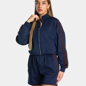 Club Cropped Zip Jacke "Dunkelblau"