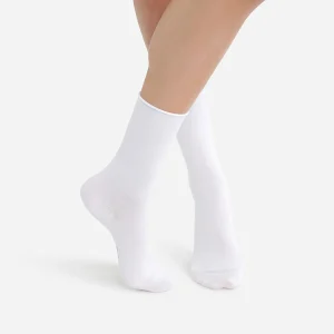 Lot de 2 paires de chaussettes blanches Femme en coton modal