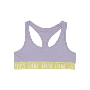 Brassière fille coton stretch Lila et bande de maintien Anis Dim Sport