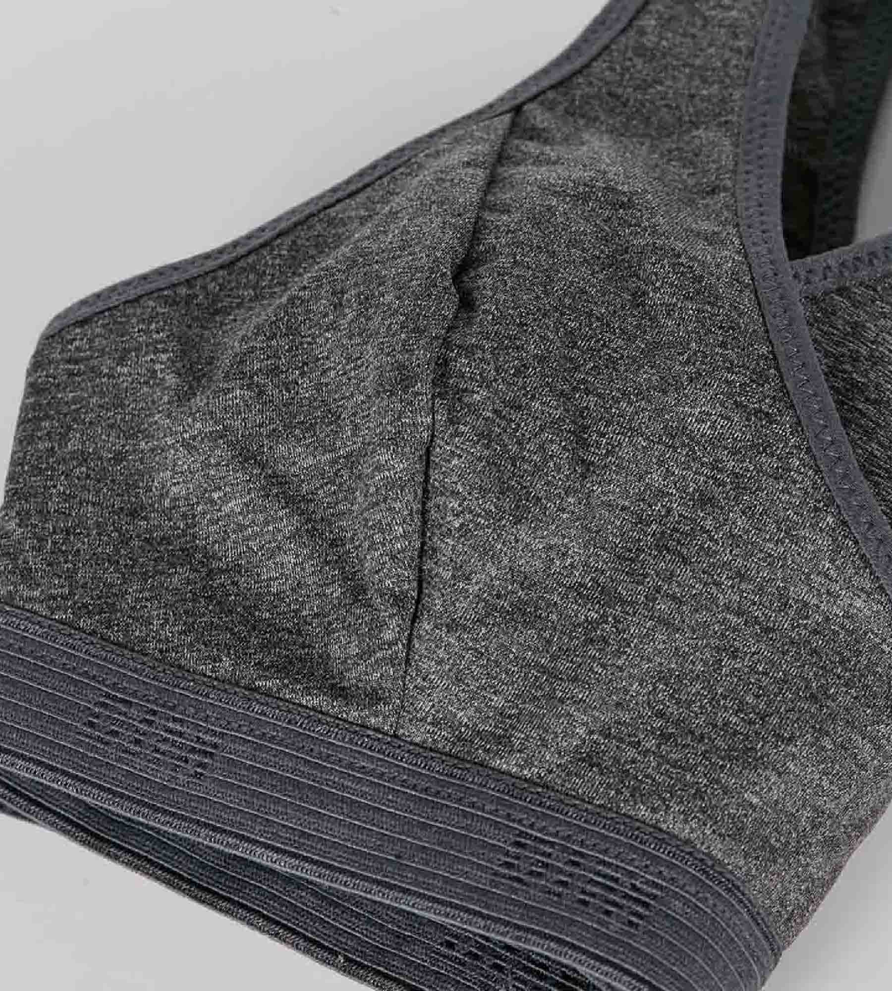 Brassière de sport pour fille Gris Chiné Foncé en microfibre Dim Micro – Image 4