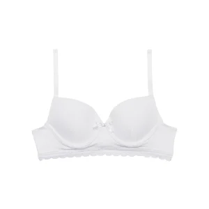 Soutien-gorge fille à coques moulées en coton stretch Blanc Dim Trendy
