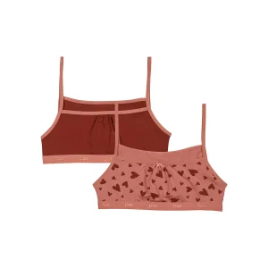 Lot de 2 brassières en coton stretch Sable à motifs coeurs Les Pockets