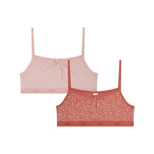 Lot de 2 brassières fille en coton stretch Rose Ocre Les Pockets