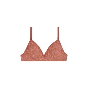 Soutien-gorge fille coton stretch Ocre à fleurs Les Pockets