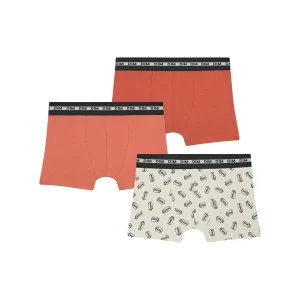 Lot de 3 boxers garçon à motifs Soda Orange Dim Coton Stretch