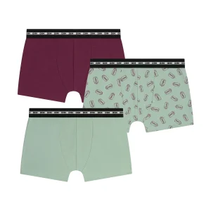 Lot de 3 boxers garçon coton stretch Cuivre à motifs EcoDim Mode
