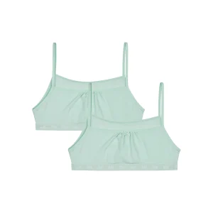 Lot de 2 brassières sans armature en coton bio Bleu Pastel Skin Care