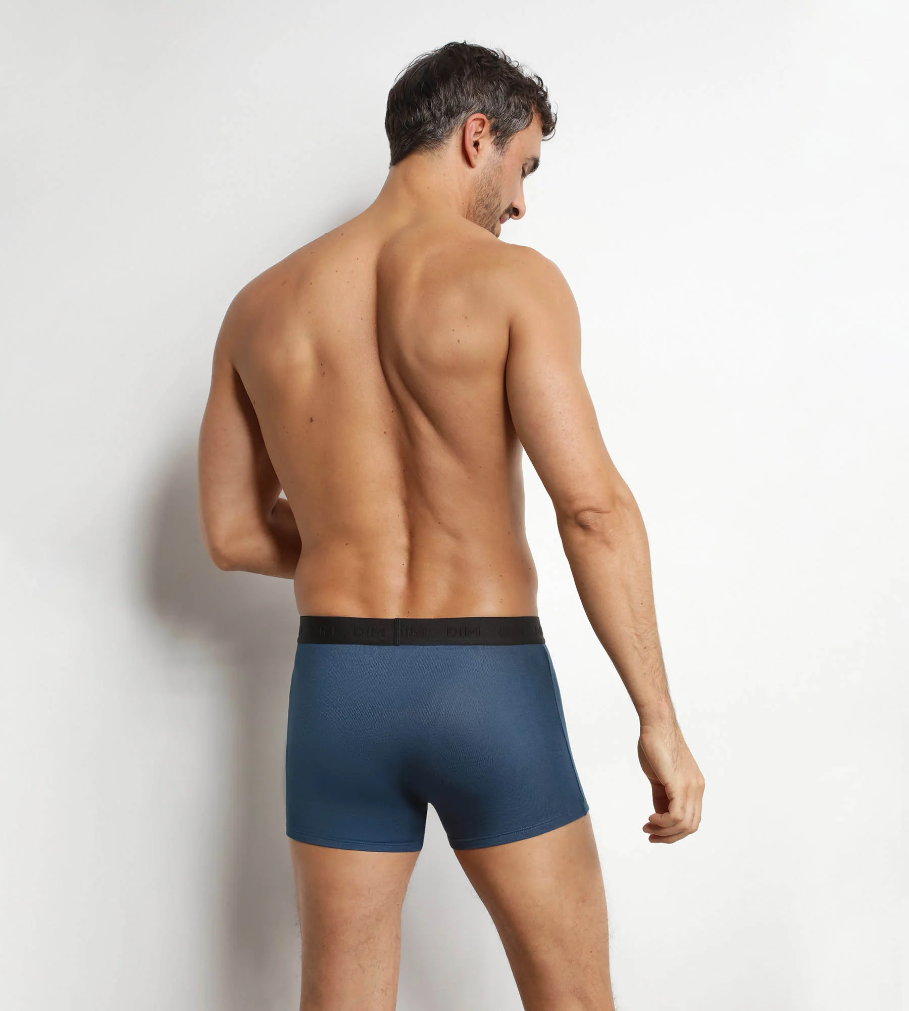 Boxer homme en coton modal piqué Bleu Fjord Dim Smart – Image 3