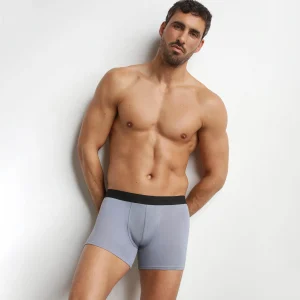 Boxer homme en coton modal piqué Gris Poudre Dim Smart