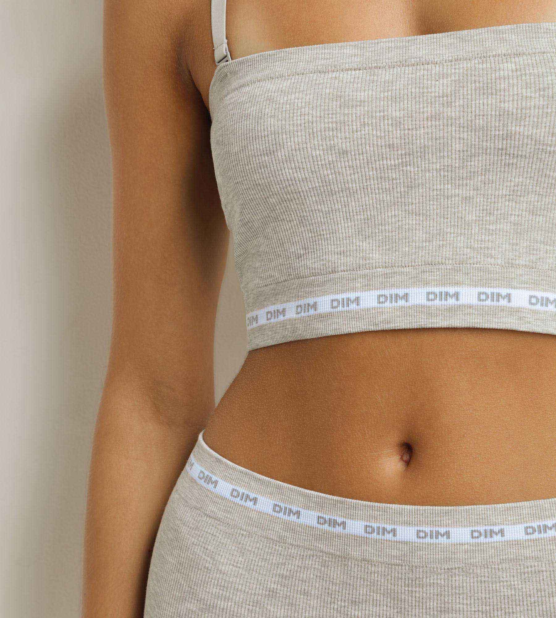 Brassière femme côtelée Gris Chiné Dim Icons – Image 2