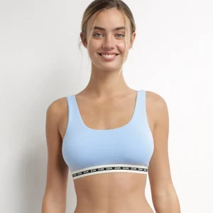 Brassière femme en coton modal Bleu Azur Dim Icons Essentiel