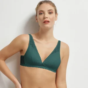 Soutien-gorge triangle avec mousses en microfibre vert Daily Dentelle