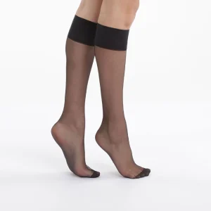 Lot de 2 mi-bas voile noirs Mes Essentiels 15D