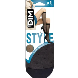 Mi-bas noir Effet plumetis 15D Madame So DIM