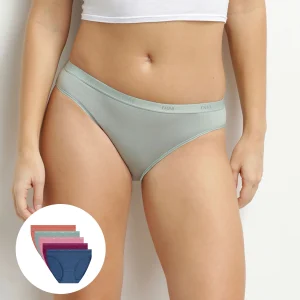 Lot de 5 slips femme coton stretch terracotta Les Pockets Ecodim