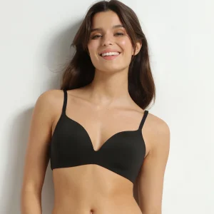 Soutien-gorge paddé sans armature en microfibre Noir Dim Invisible