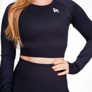 Crop Manches longues Black “Run N’ More”