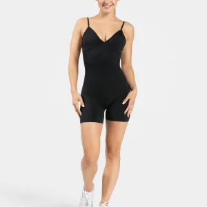 Essence V-Back Covert Scrunch Shorts Jumpsuit "Schwarz"