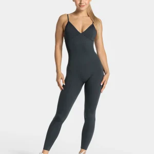 Essence V-Back Covert Scrunch Jumpsuit "Ebony"