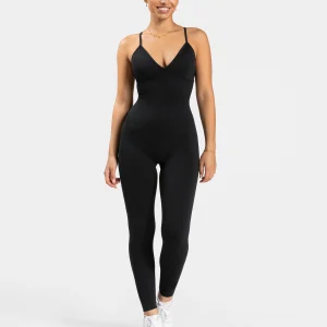 Essence V-Back Covert Scrunch Jumpsuit "Schwarz"