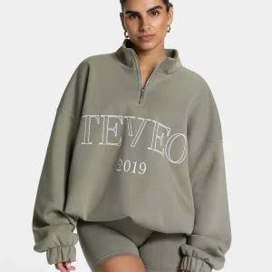 Femme Half Zip Sweater "Khaki"