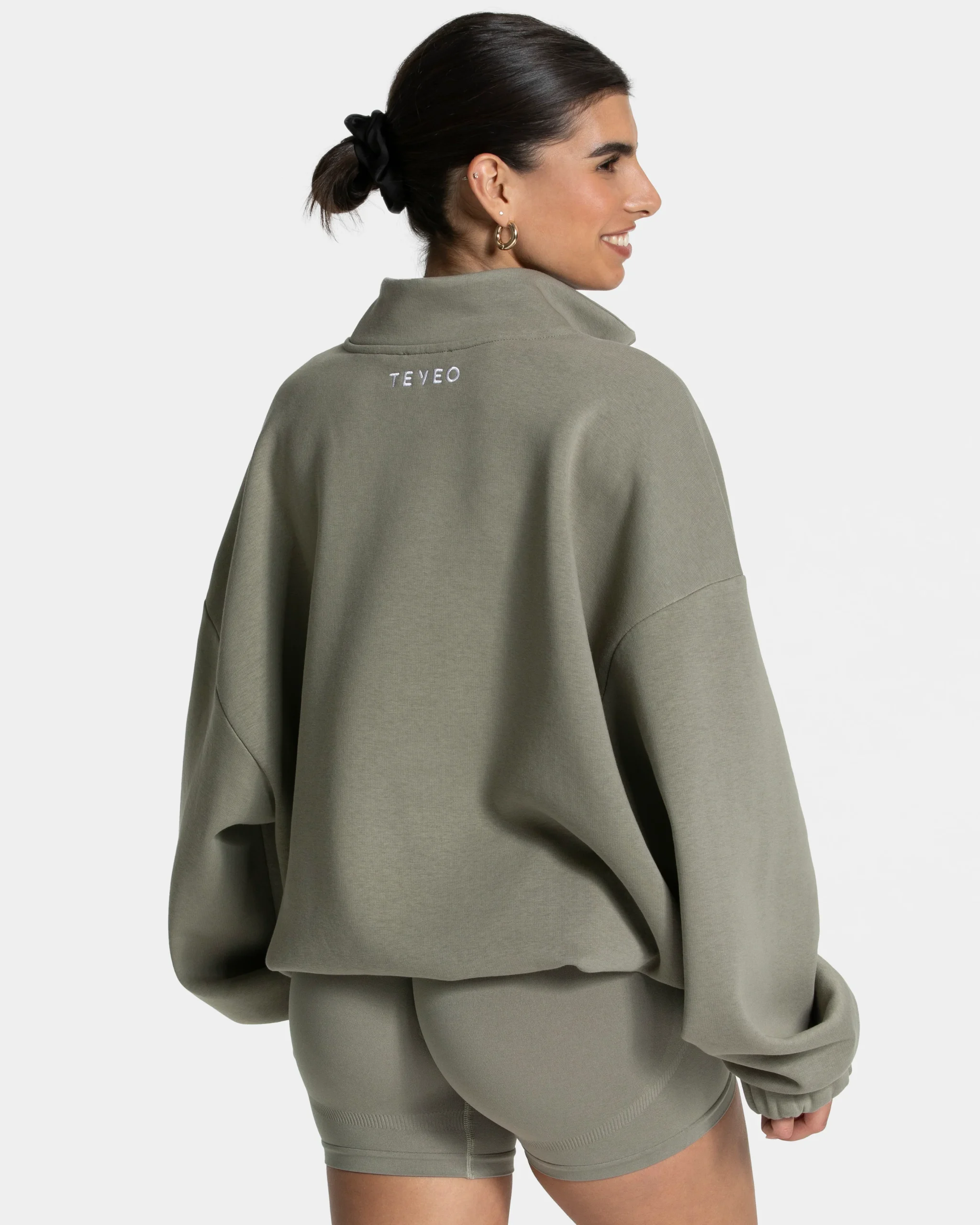 Femme Half Zip Sweater "Khaki" – Image 5
