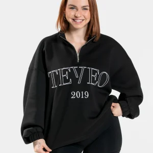 Femme Half Zip Sweater "Schwarz"