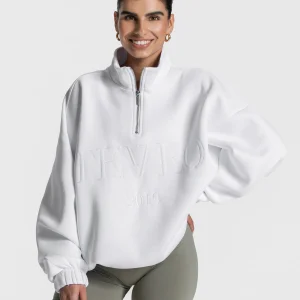 Femme Half Zip Sweater "Weiß"