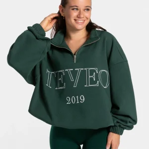 Femme Half Zip Sweater "Dunkelgrün"