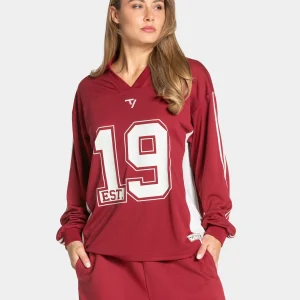 Football Polo Longsleeve "Cranberry"