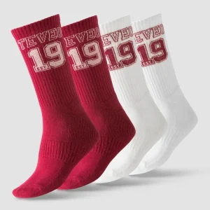 Football Socken "Cranberry/Off White"