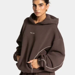 Contrastline Hooded Sweater "Espresso"