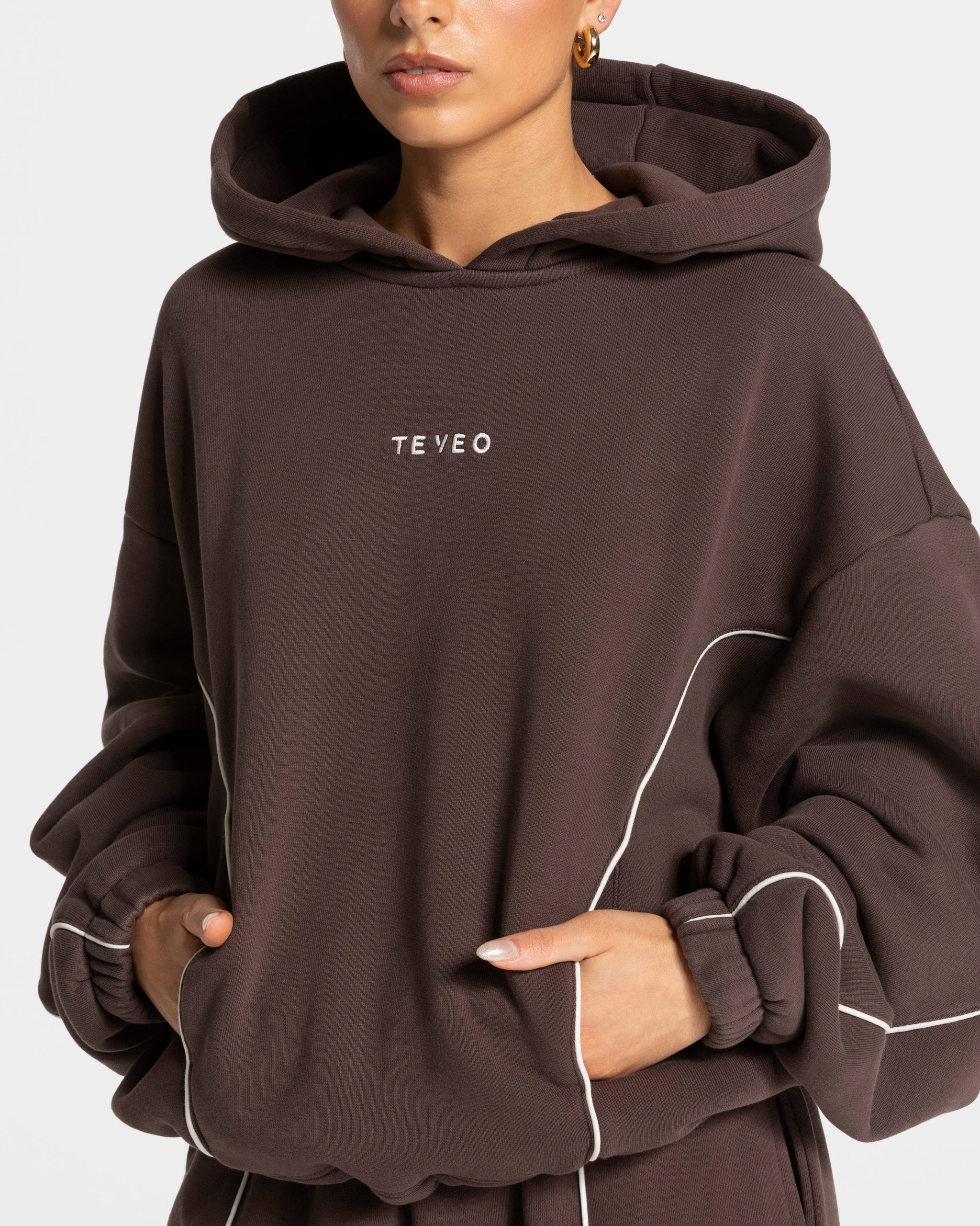 Contrastline Hooded Sweater "Espresso" – Image 5