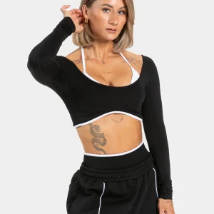 Contrastline Longsleeve "Schwarz"