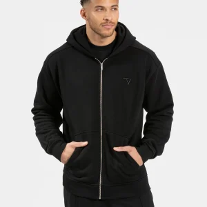Contrastline Zip Jacke "Schwarz"