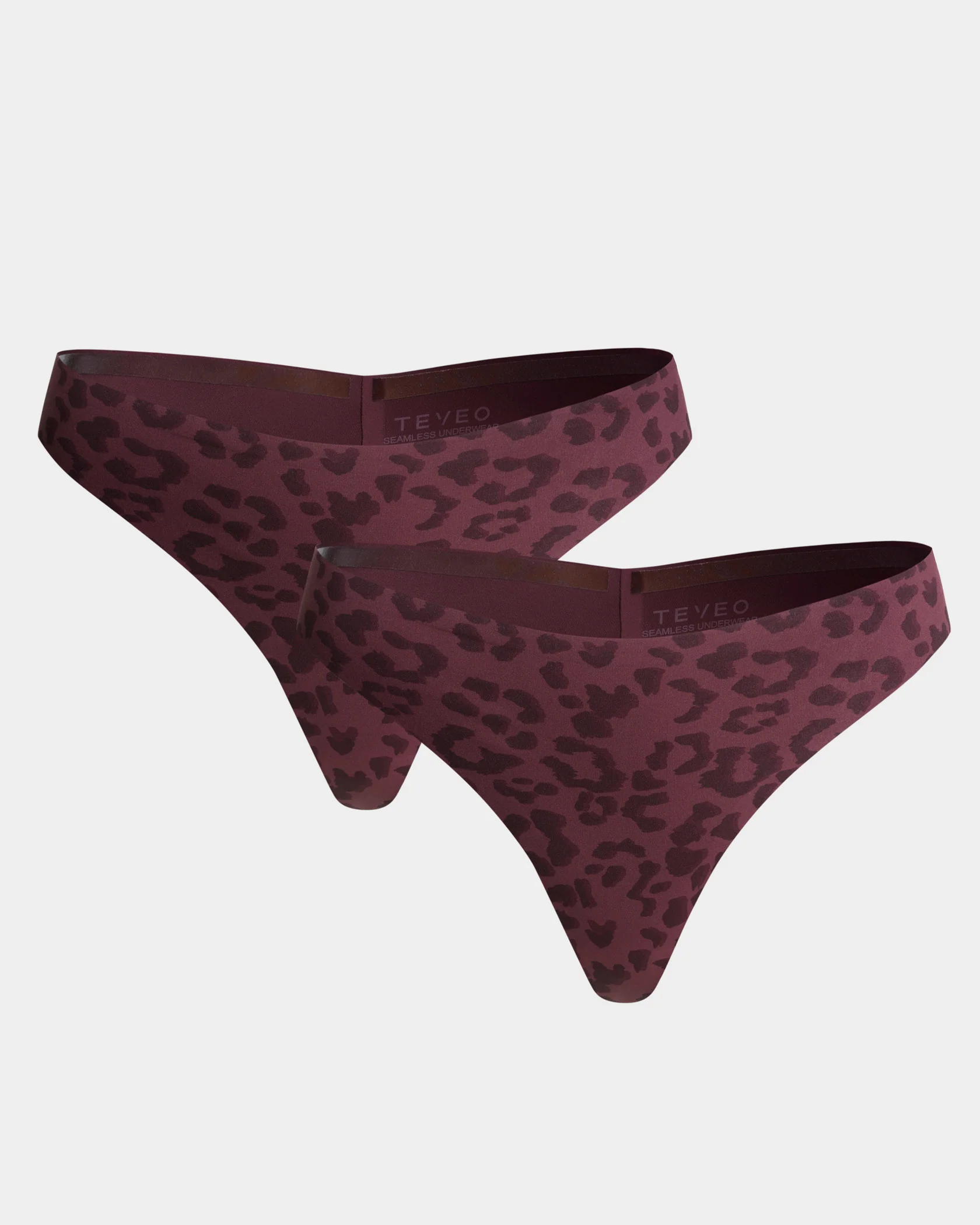 Seamless Padded Tanga (2er-Pack) "Leo Merlot" – Image 3