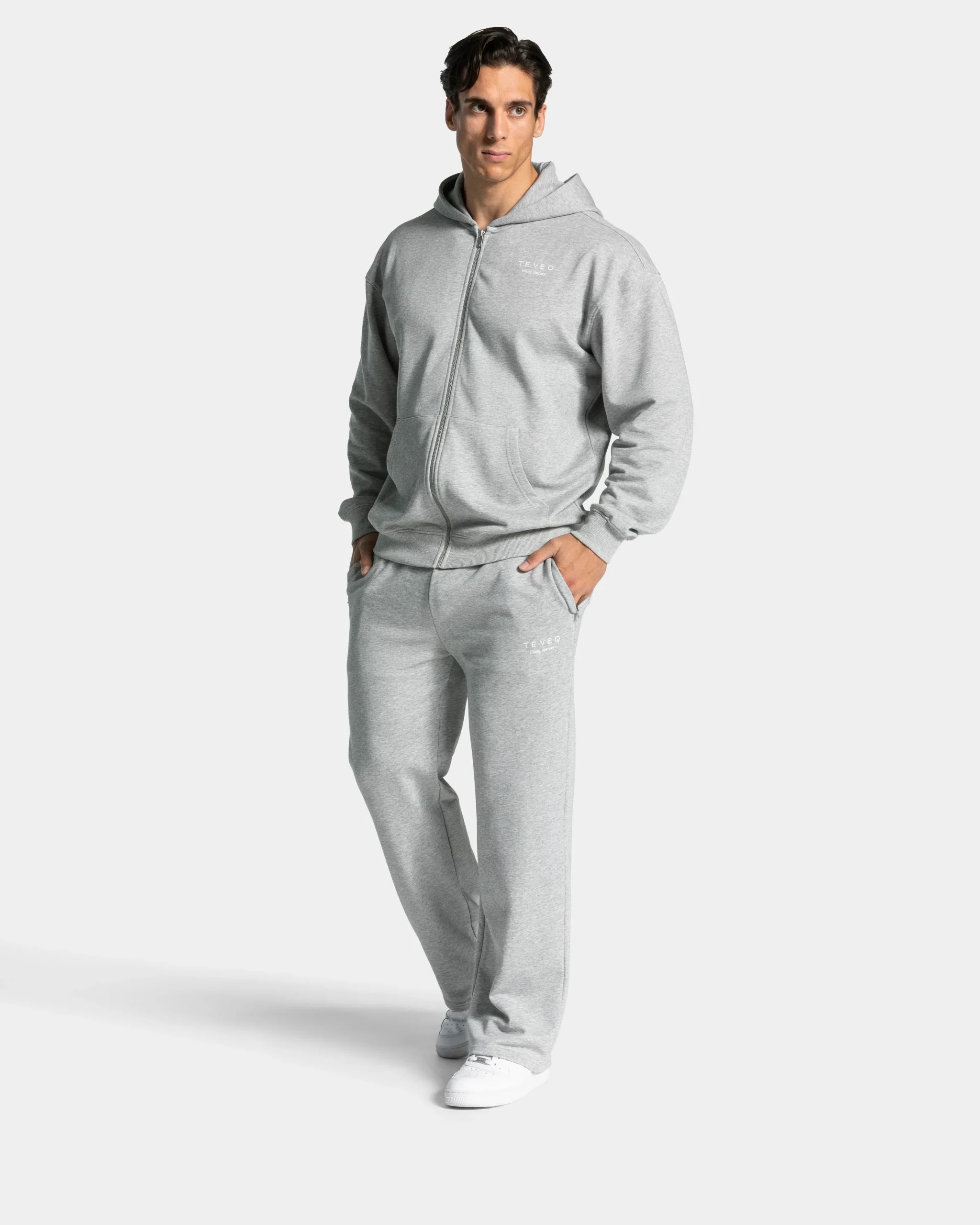 Lifting Journey Zip Hoodie "Hellgrau Meliert" – Image 4