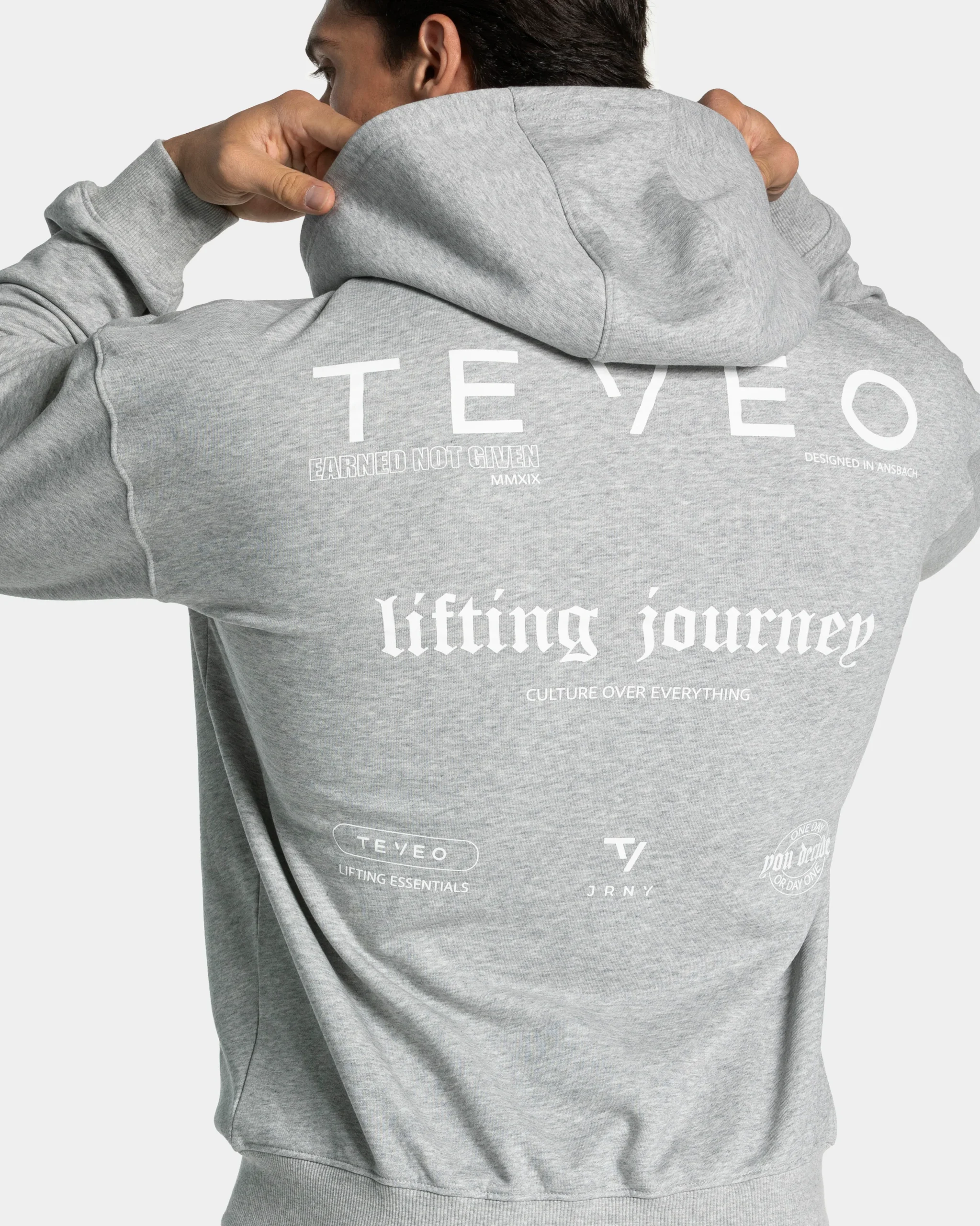 Lifting Journey Zip Hoodie "Hellgrau Meliert" – Image 3