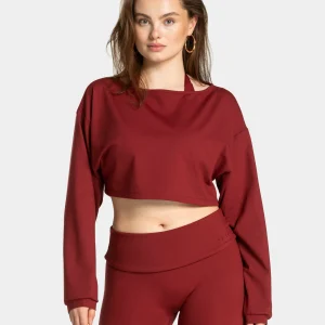 Mellow Cropped Longsleeve "Weinrot"