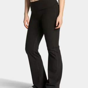 Mellow Fold Over Flared Leggings Tall "Schwarz"