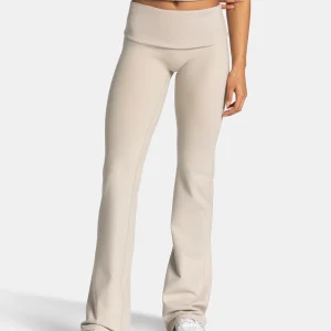 Mellow Fold Over Flared Leggings Regular "Cream"
