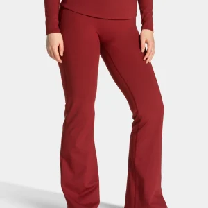 Mellow Fold Over Flared Leggings Tall "Weinrot"