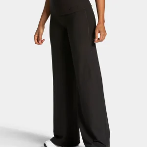 Mellow Fold Over Straight Leg Pants Regular "Schwarz"