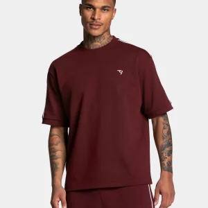 Contrastline Oversized T-Shirt "Weinrot"
