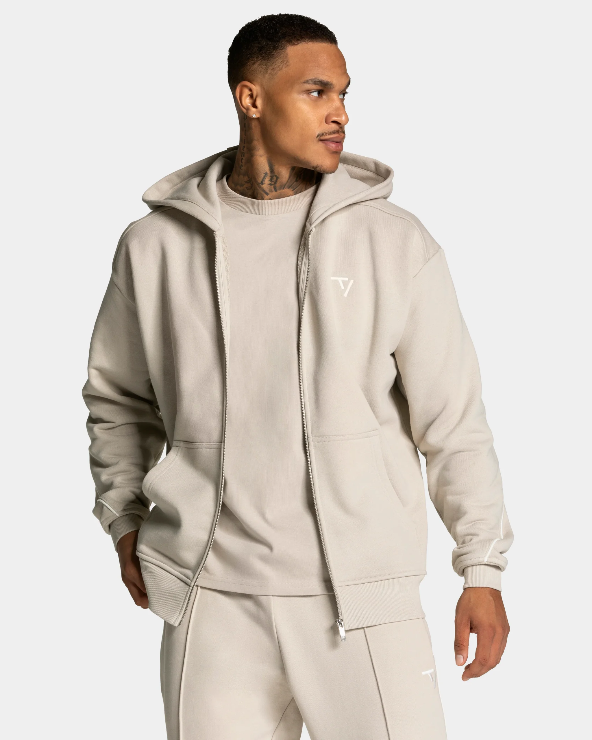 Contrastline Zip Jacke "Cream" – Image 2